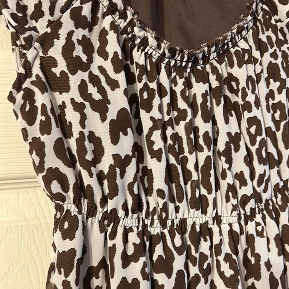 Belle Du Jour Brown & White Leopard Print Dress Small - Picture 3 of 5